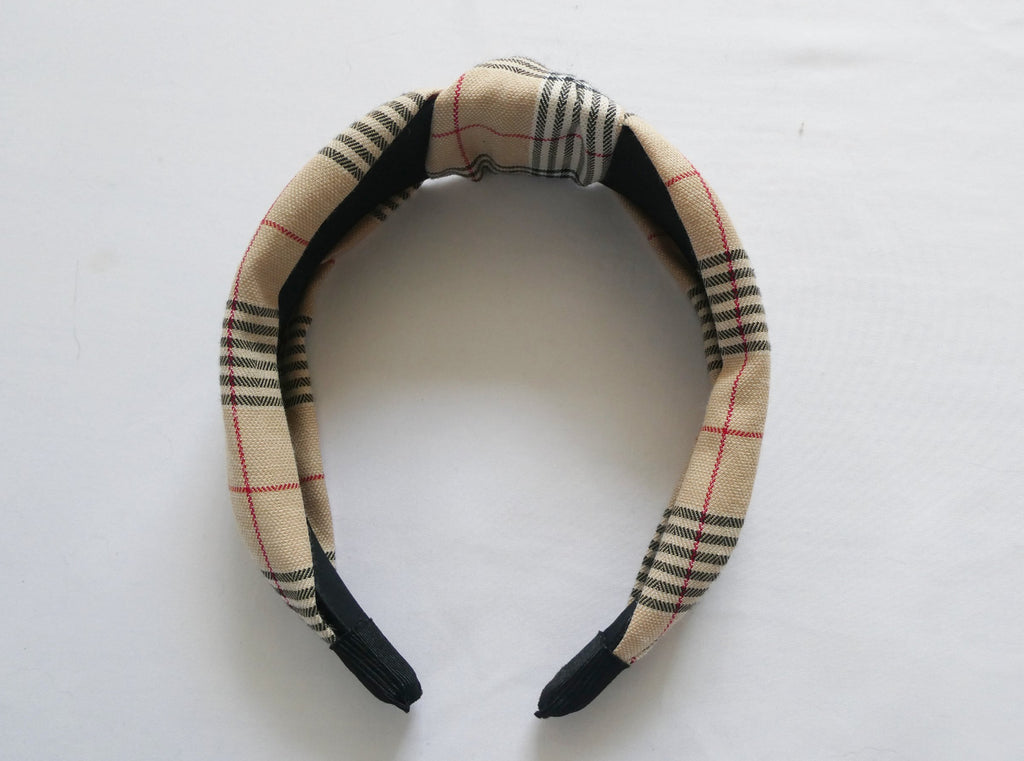 Designer inspired tartan headband