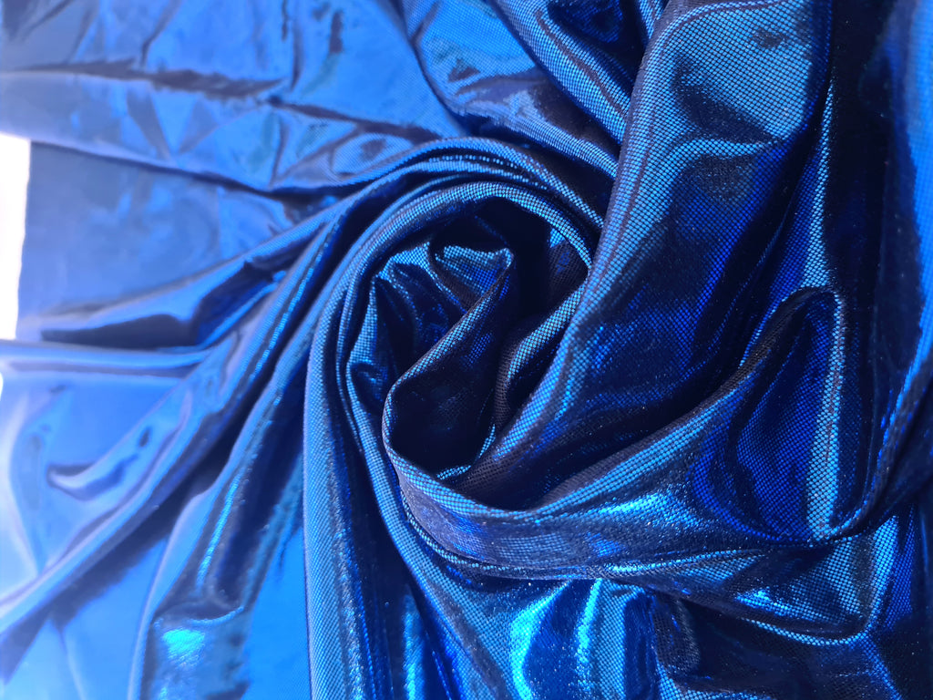 blue foil lycra fabric