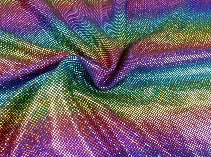disco rainbow lycra fabric 
