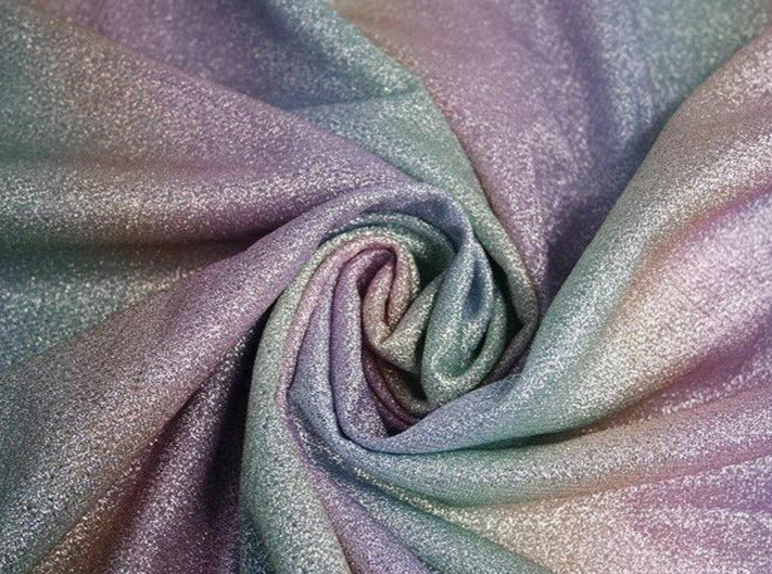 pastel rainbow lurex fabric 