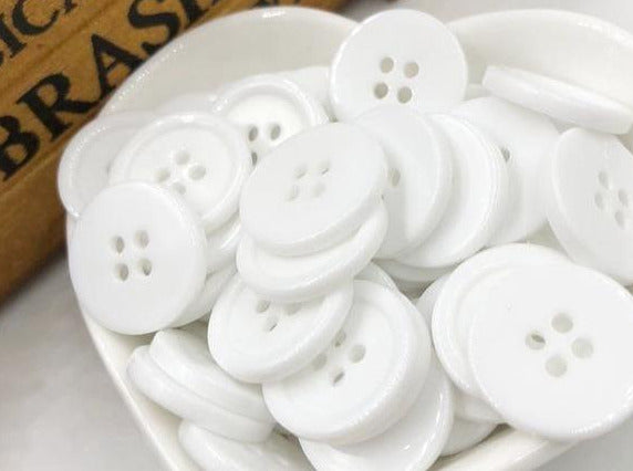 white buttons for sewing