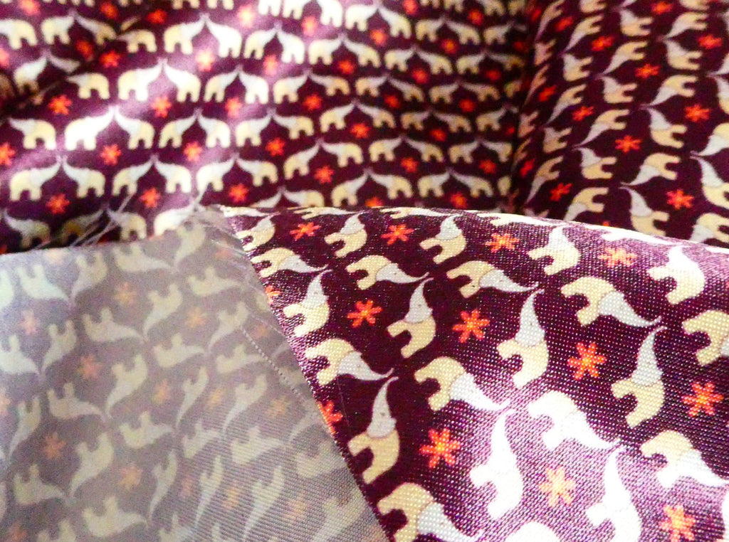 Designer Monogram Brown Satin Fabric – Homelab Fabric