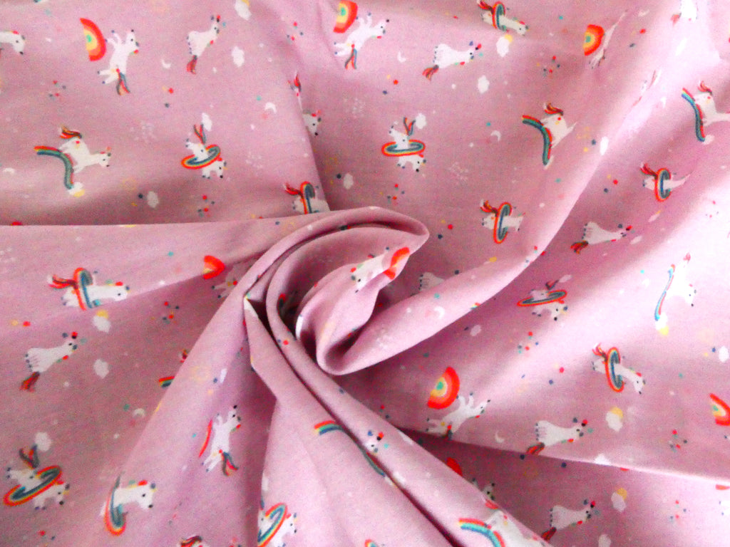 little unicorn pink cotton fabric 
