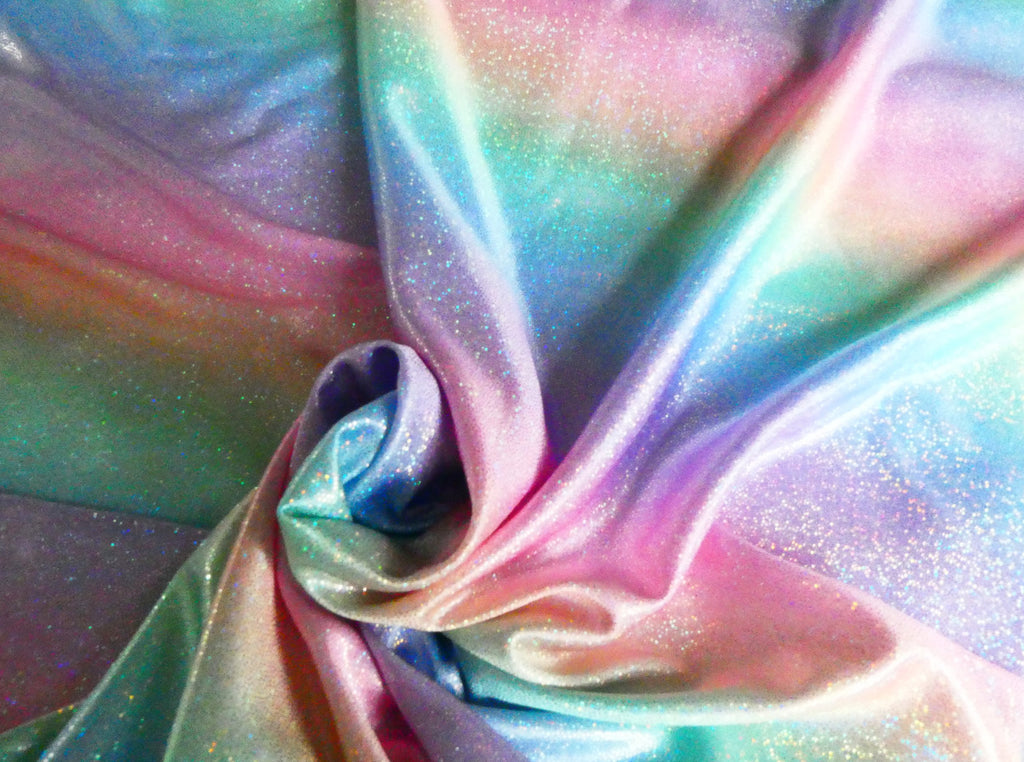 sparkle pastel rainbow fabric 