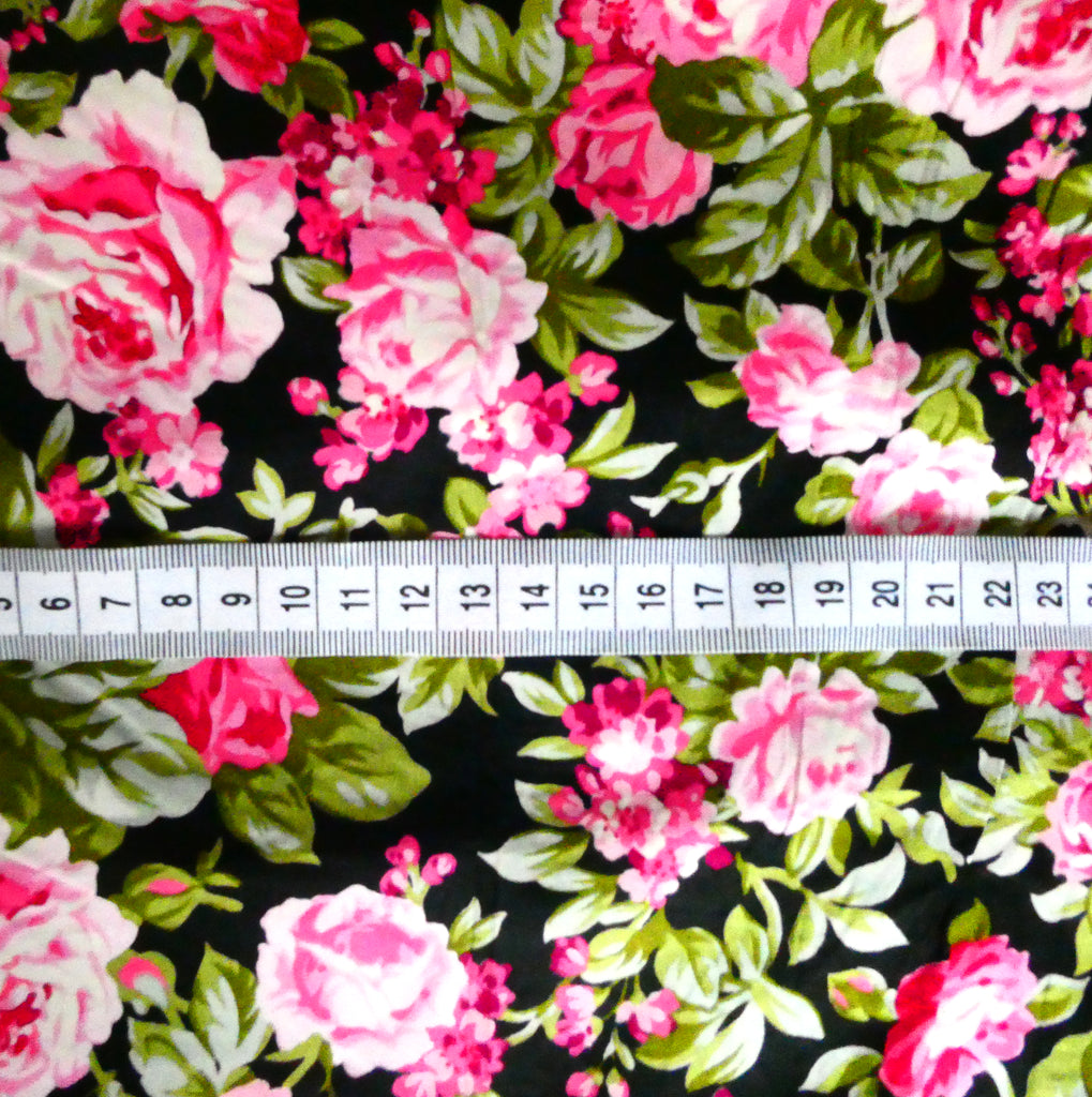 big roses cotton fabric 