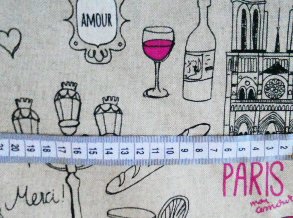 paris themed canvas fabric 