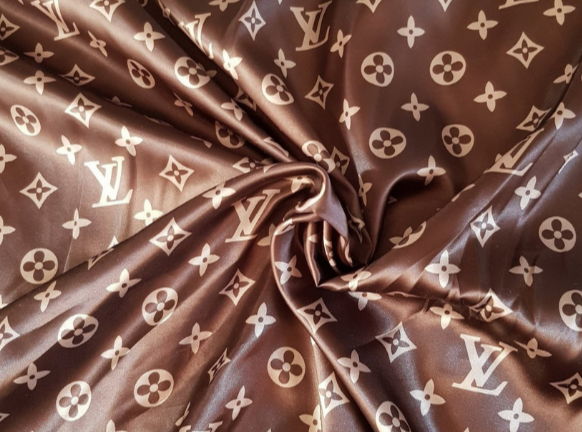 Synthetic leather with classic LV monogram print – logofabrics