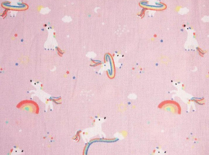 rainbow and unicorns fabric 