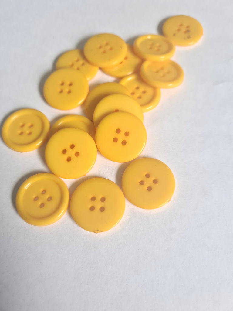 mustard yellow round buttons