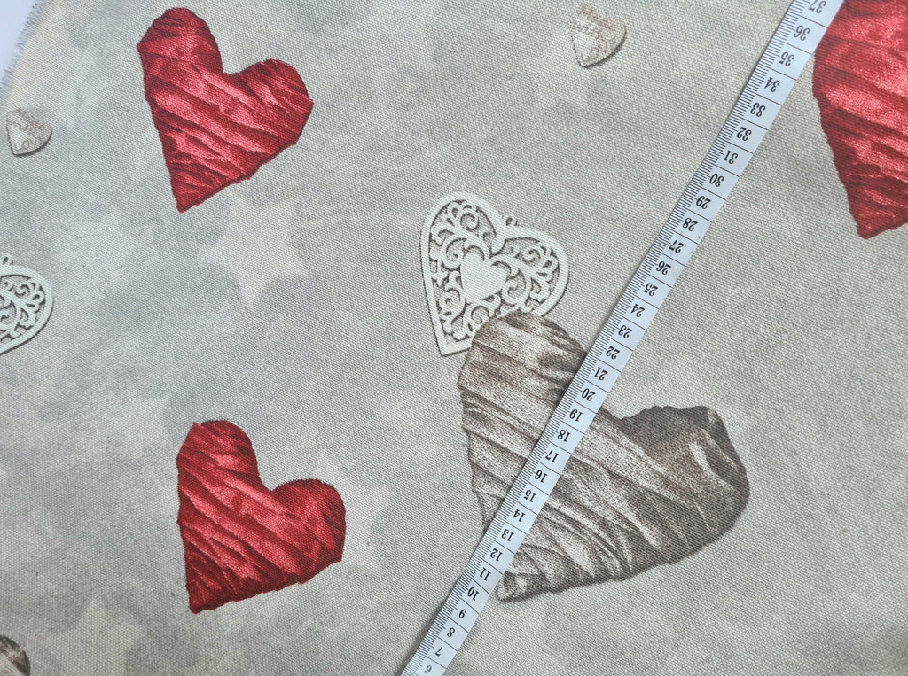 hearts canvas fabric uk
