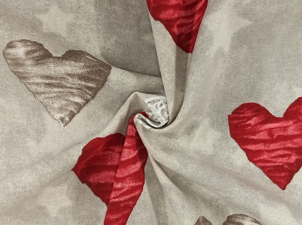 hearts cotton canvas fabric