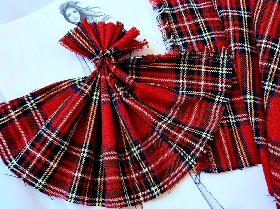 red tartan fabric uk