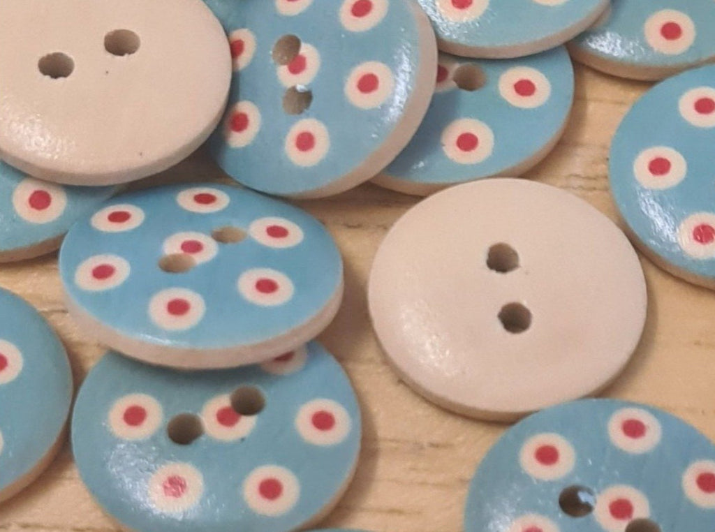 blue wood buttons uk