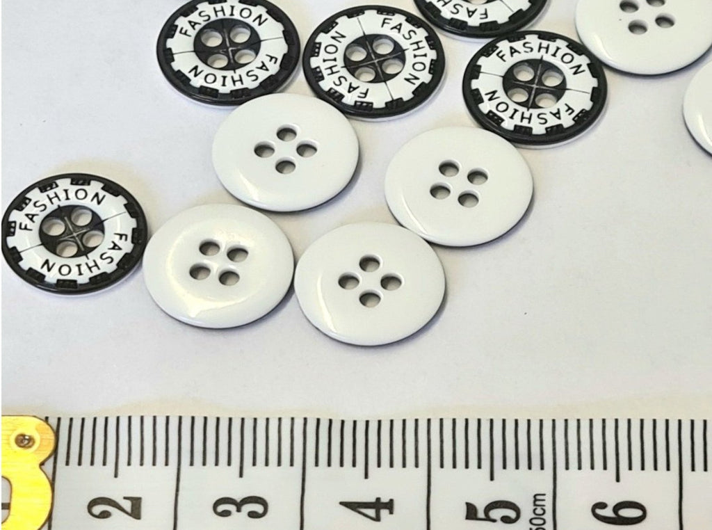 black and white buttons 