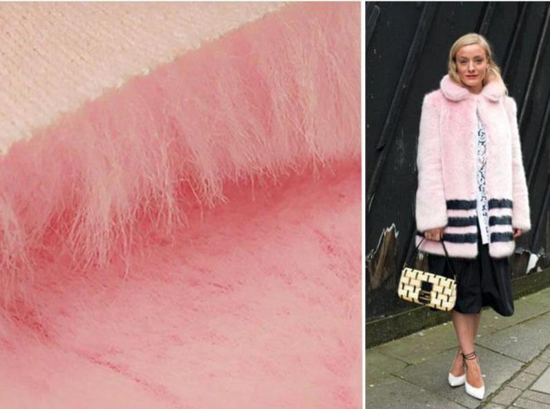 pink faux fur fabric 