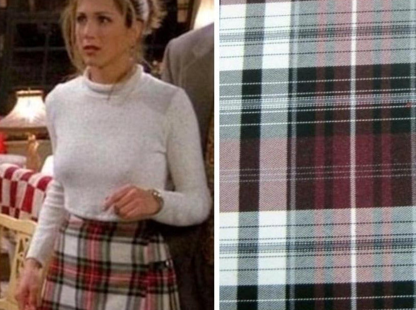 rachel green tartan skirt fabric 