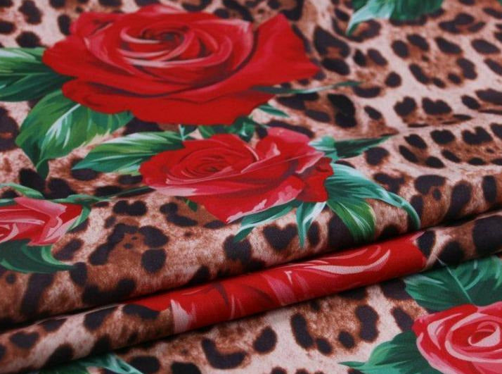 roses and animal print fabric 
