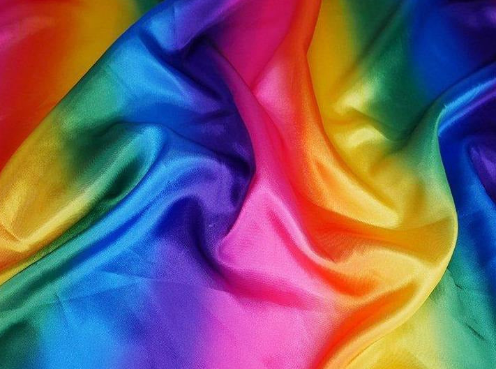 rainbow satin fabric london