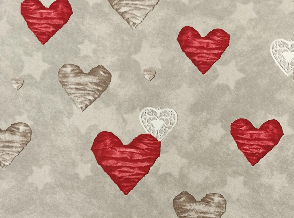 hearts canvas fabric UK